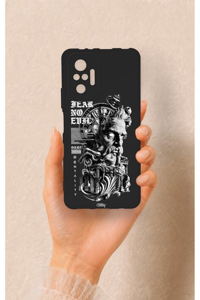 Vip Case حافظة سيليكون متوافقة مع هاتف Redmi Note 10 Pro بنمط Fear No Evil