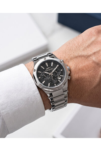 Slazenger Erkek Silver Gümüş Rengi Çelik Kordon Siyah Kadran Quartz Takvimli ...