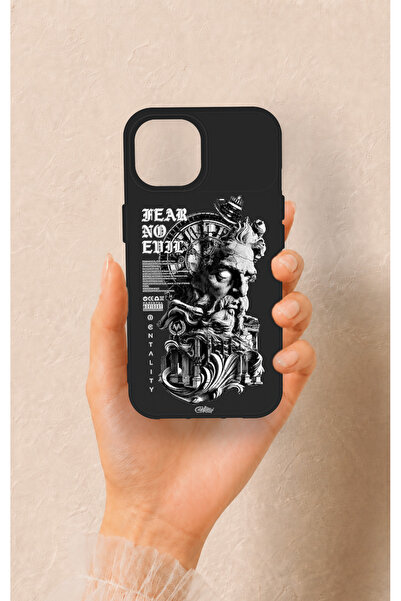 Vip Case iPhone 15 Uyumlu Fear No Evil Desenli Silikon Kılıf