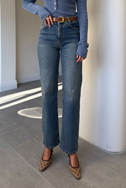 MAGARDE Luna Belted Wide Leg Jean - Blue