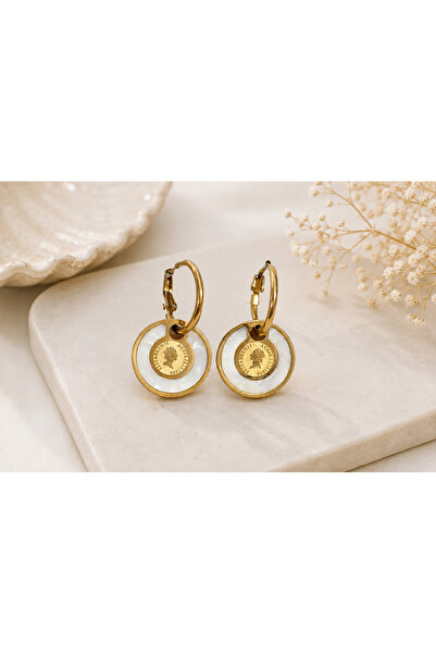 Archhazel Jewelery أقراط نسائية من الفولاذ بتفاصيل ميدالية