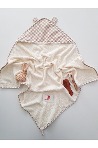 ib ilkimbebe Baby Bath Towel with Hood, 100% Cotton, Newborn Product 80X80 cm
