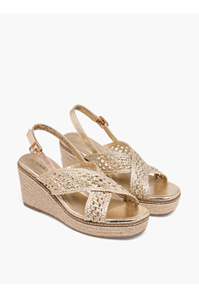XTI Women Cross Strap Wedge Heel Sandals
