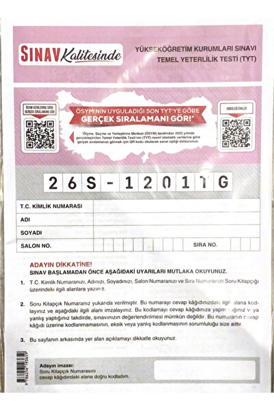 Sınav Yayınları Sınav Deneme