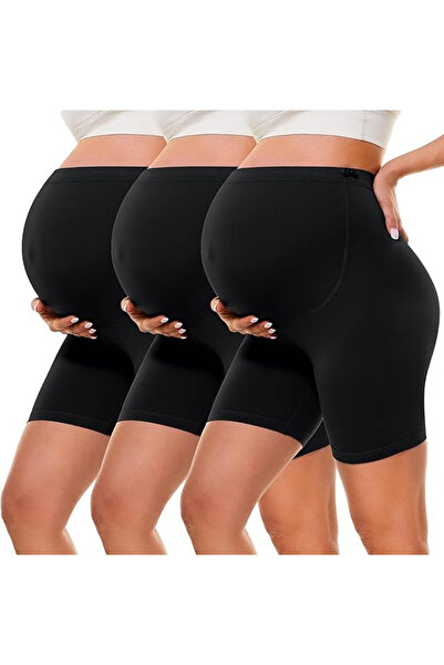 OEM Pantaloni scurți de maternitate tip ciclist cu talie înaltă și susținere ...