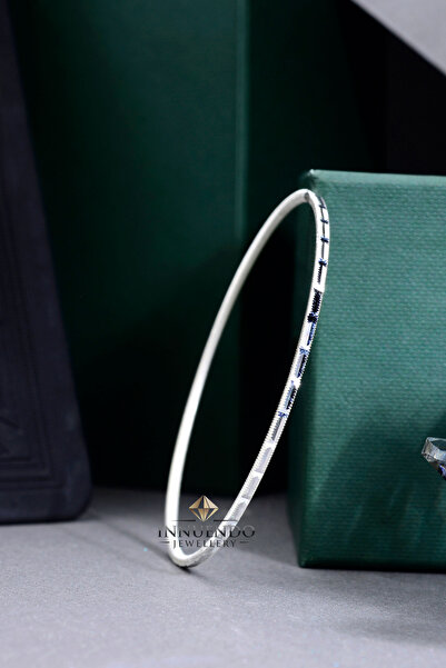 innuendo jewelery 925 Ayar Gümüş Parlak Kesimli Ajda Bilezik