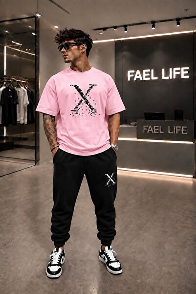 FAEL LİFE Unisex Comfortable Clothing T-Shirt and Sweatpants X Printed Set