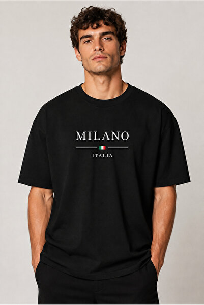 Moda Minimo Unisex Black Oversize T-Shirt Short Sleeve Summer Combed Cotton S...