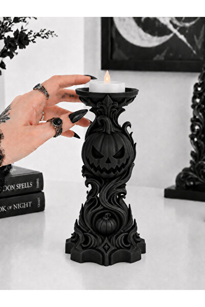 Genel Markalar Gotik Balkabağı Mumluk LED Tealight Mumluk Dekoratif Cadılar B...