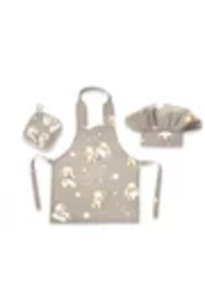 MimiNu Set de bucătar mic, MimiNu, Cu șorț, o bonetă și accesoriu pentru oală...
