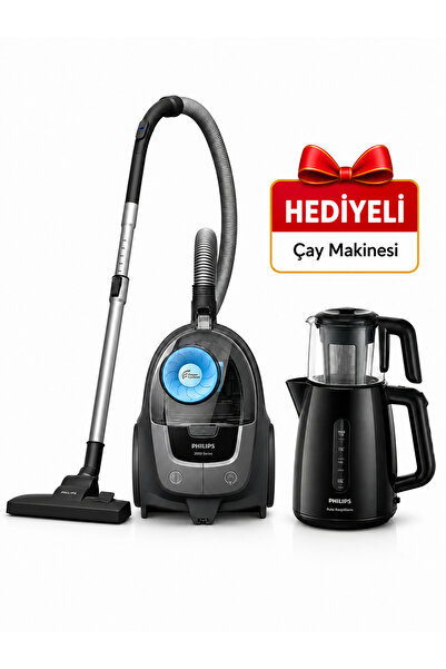 Philips XB2142/10 PowerCyclone Torbasız Elektrikli Süpürge + HD7301/00 Çay Ma...
