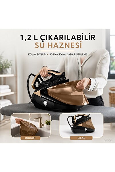TEFAL 750 g/dk Şok Buharlı Yüksek Basınçlı Kazanlı Ütü, 180 g/dk Sürekli Buha...