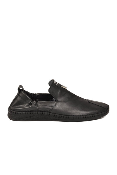 AYAKMOD Black Genuine Leather Men's Casual Shoes 612 m