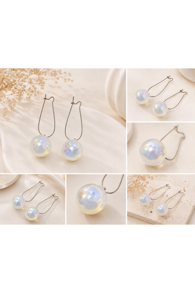 Archhazel Jewelery أقراط أورورا من الفولاذ بتفاصيل لؤلؤية من أرتشازيل للمجوهرات