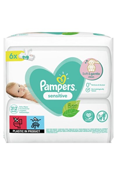 Pampers Șervețele umede sensibile 6 x 52 bucăți