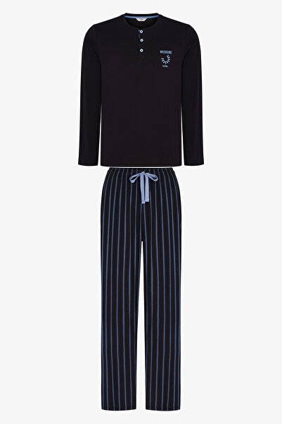 Penti Erkek Nightform Çizgili Pantolon Uzun Kollu Pijama Takımı