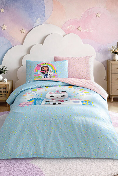 Puffy Gabby's Dollhouse Confetti 100% Cotton Single Duvet Cover Set - Blue