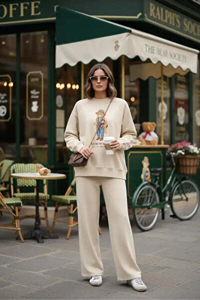 Aselim Hijap Moda The Bear Sea Comfort Set Takım Krem Vanilya Krem