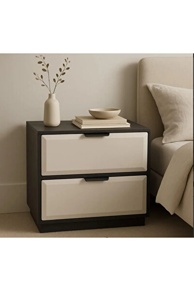 Baytonia Comodino Seral - Black and Light Beige