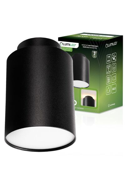 Lumiled Spot Tubo Halogen GU10 Plafonieră Rotundă ALVO Negru