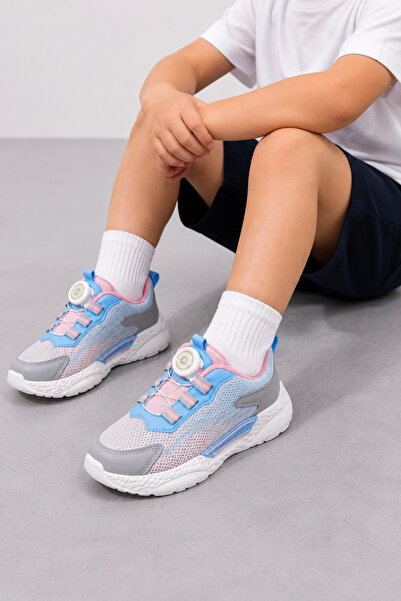 HT HOTİN Milano Kids' Lace-Up Sneakers Pink-Blue