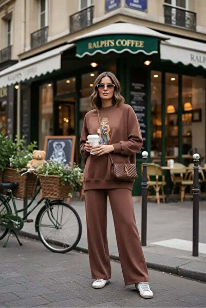 Aselim Hijap Moda The Bear Sea Comfort Set Takım Kahverengi