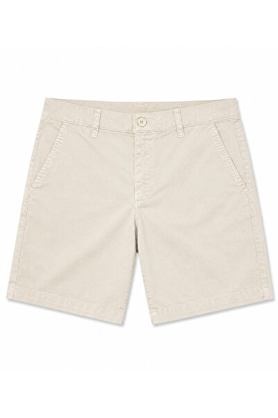 OUTFİT MAN Above Knee Cotton Shorts Cream