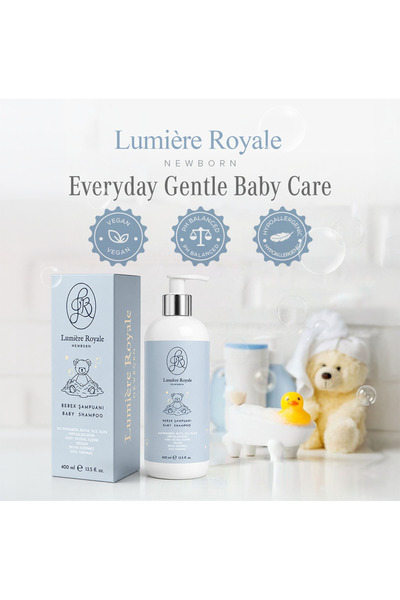 Lumiére Royale Vegan ,Parapensiz,Sülfatsız,SLS,SLES içermeyen Yeni Doğan ve Bebek Şampuanı