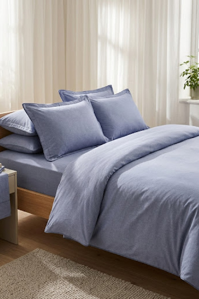 LaLiva Premium Akfil Poplin Fabric 100% Organic Cotton - Double Duvet Cover Set