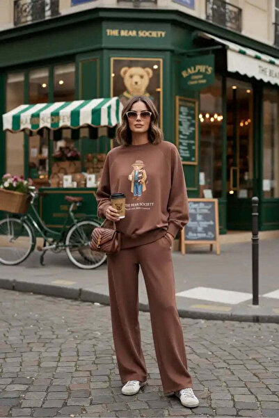 Aselim Hijap Moda The Bear Sea Comfort Set Takım Kahverengi