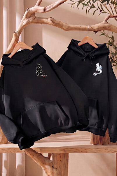 darkopia Dear Couple Combination Night and Light Fury Chest Printed Design Ho...
