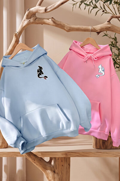 darkopia Dear Couple Combination Night and Light Fury Chest Printed Design Ho...