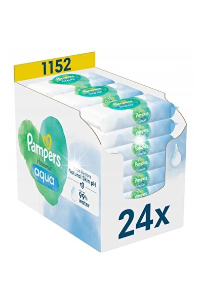 Pampers Șervețele umede Harmonie Aqua, 24 x 48 bucăți, 99% apă, fără alcool, ...