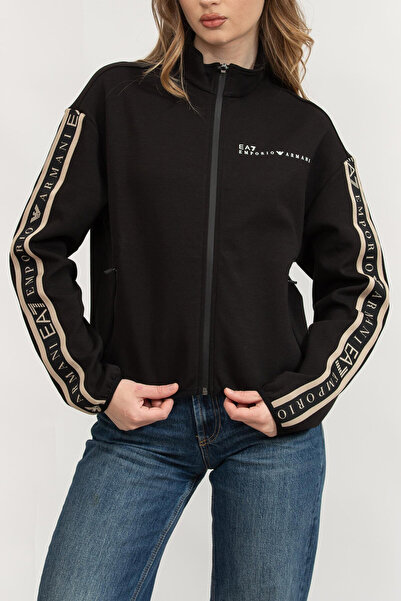 EA7 Kadın Fermuarlı Sweatshirt Siyah