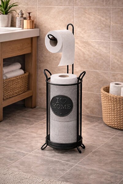 Magic Objects Premium Toilet Paper Organizer Stand with Stainless Metal Mesh ...