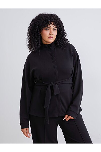 LC Waikiki Plus Size Mock Neck Women's Zippered Sweatshirt