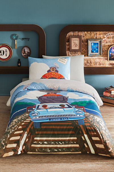 Puffy Harry Potter Hogwarts Express 100% Cotton Single Duvet Cover Set - Blue