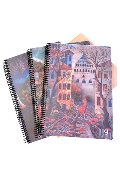 Gıpta İstanbul Notes Spiralli Ofset PP Kapak A4 80 Yaprak Kareli Defter 3-737...