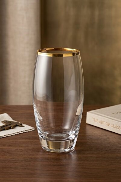 DECOSTYLE Gold 4-Piece Water & Soft Drink Glasses – Modern Stylish Glass – Su...