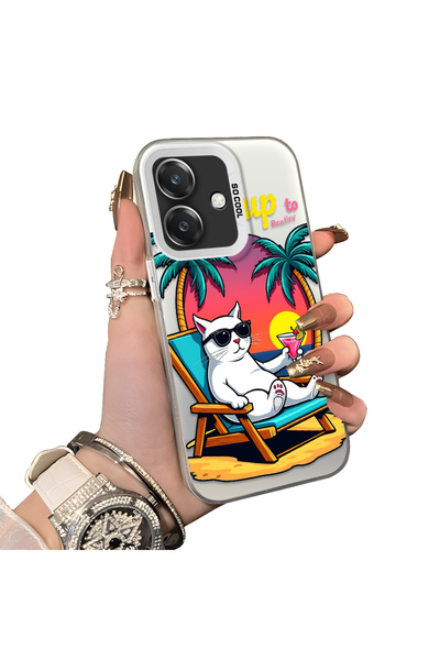 ucuc Oppo A3/A3X 4G/5G Compatible Hard Acrylic Back Silicone Edge Lens Protec...