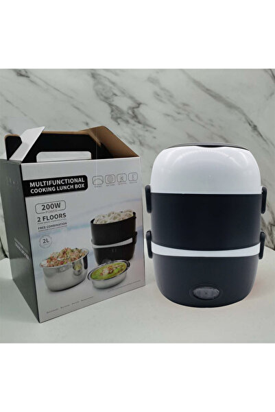 Generic Double Deck Steaming Bento 2 L 200 W Black Pink Vertical Stack 180 X ...