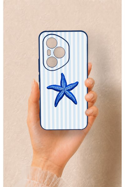Vip Case Honor 400 Pro Compatible Blue Starfish Patterned Silicone Case