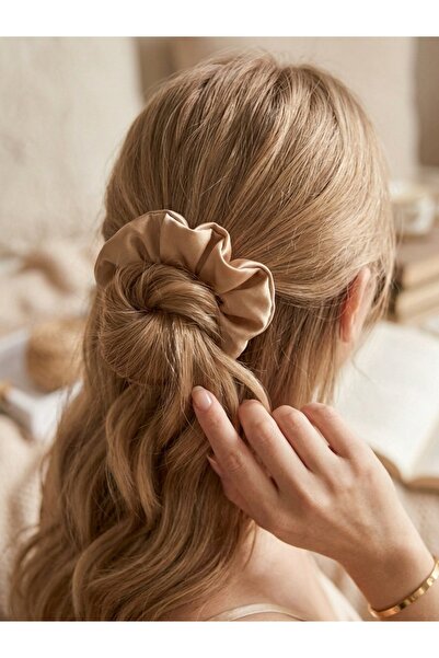 KL HOME Lüks Saten Saç Tokası – Saç Kırmayan İz Bırakmayan Large Scrunchie Topuz Tokası (1ADET)