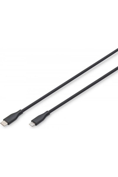 Digitus Καλώδιο USB-C σε Lightning 60W Μαύρο 1μ (AK-600110-005-S)