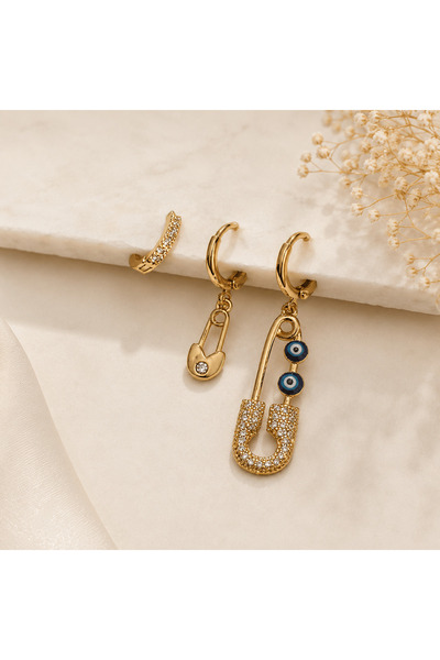 Archhazel Jewelery Steel Earrings - Metallic - Zircon