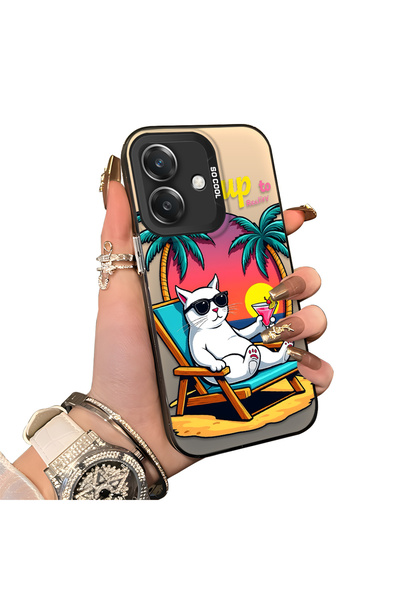 ucuc Oppo A3/A3X 4G/5G Compatible Hard Acrylic Back Silicone Edge Lens Protec...