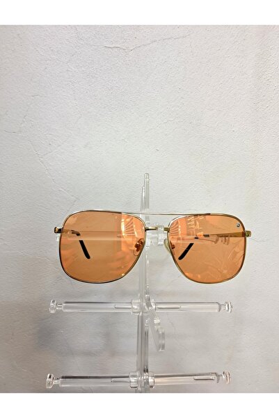Cool Unisex İnce Altın Metal Çerçeveli Çift Köprülü Renkli Aynalı / Flash Cam...