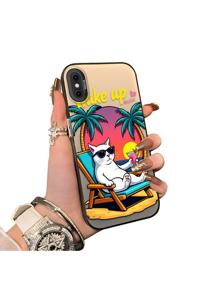 ucuc iPhone X/Xs Compatible Hard Acrylic Back Silicone Edge Lens Protection C...