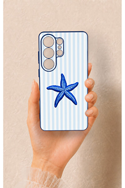Vip Case Samsung S26 Ultra Uyumlu Mavi Deniz Yıldızı Desenli Silikon Kılıf