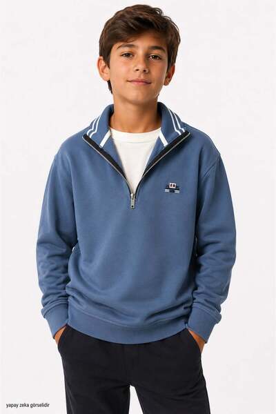 ModaPlaza Boy's Stand Collar Sweatshirt 4284